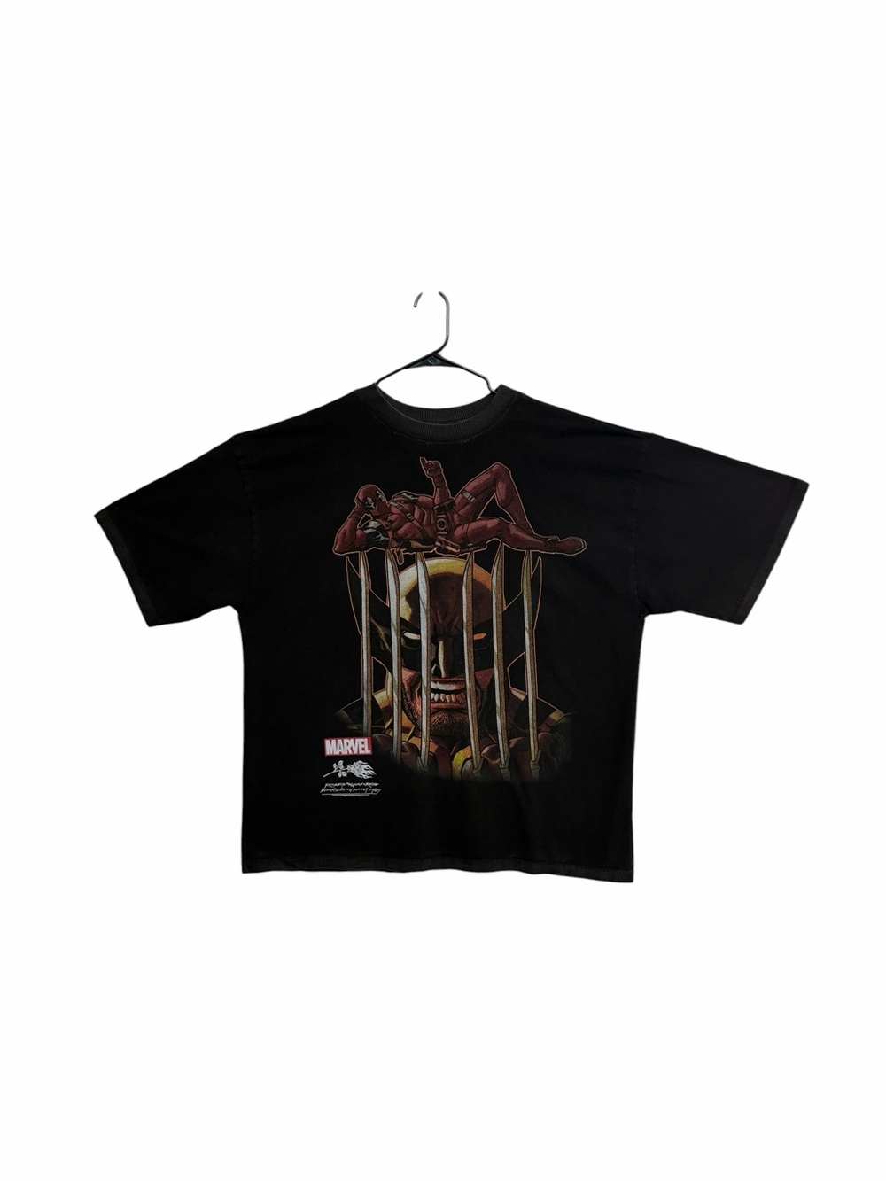 Marvel Deadpool Wolverine Graphic Tee XXL Faded Black Civil Regime